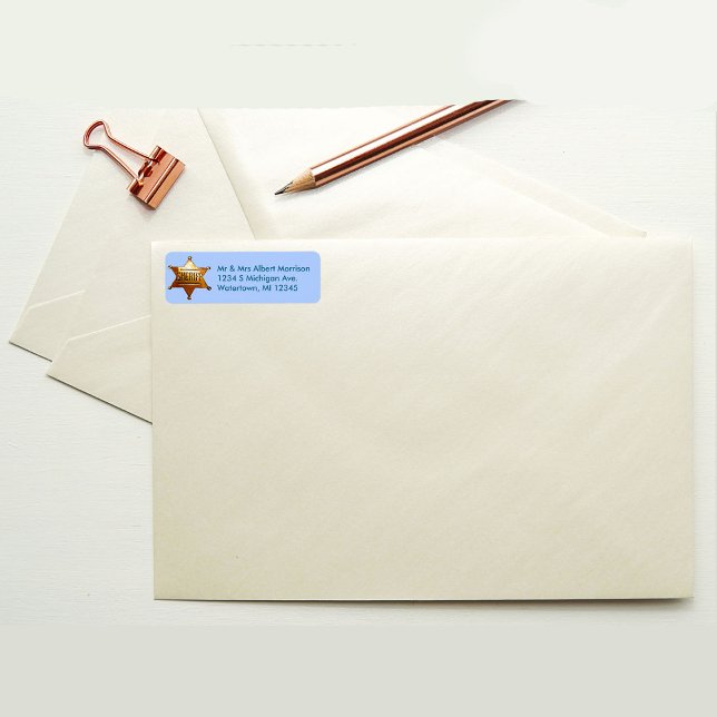 Antique Sheriff's Badge  Return Address Label (Creator Uploaded)