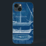 Antique Ship Blueprint I iPhone 13 Case<br><div class="desc">Maps & Blueprints</div>
