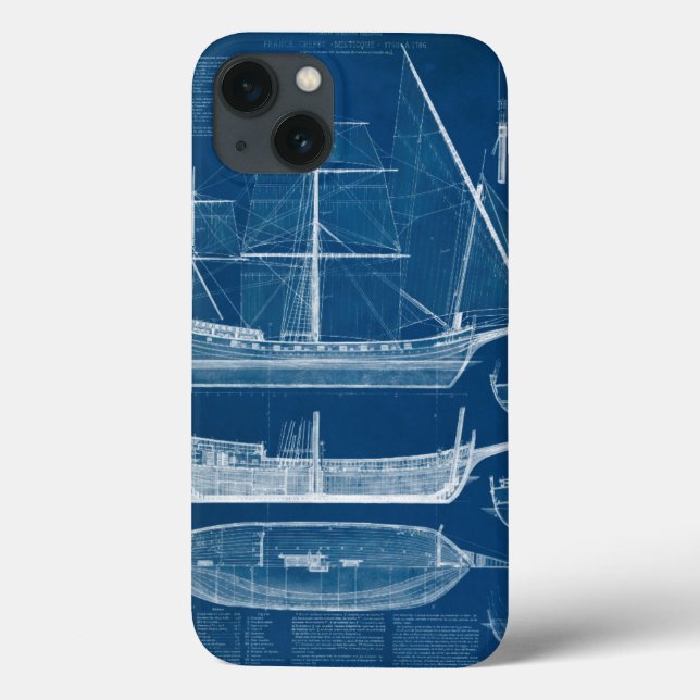 Antique Ship Blueprint I Case-Mate iPhone Case (Back)