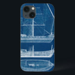 Antique Ship Blueprint I iPhone 13 Case<br><div class="desc">Maps & Blueprints</div>