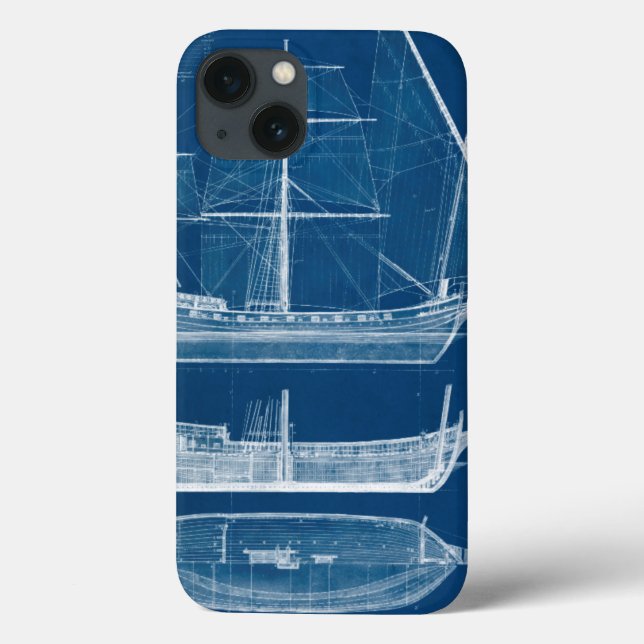 Antique Ship Blueprint I Case-Mate iPhone Case (Back)