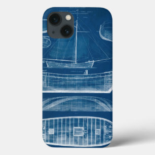 Antique Ship Blueprint II iPhone 13 Case
