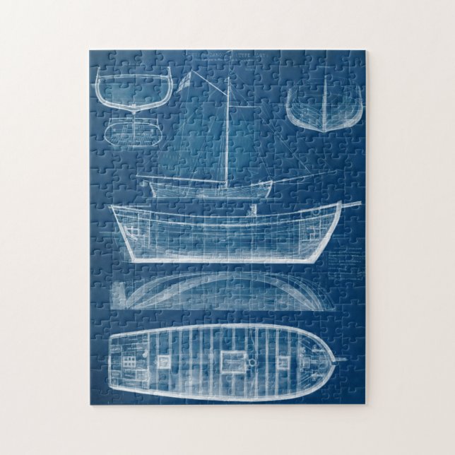 Antique Ship Blueprint II Jigsaw Puzzle (Vertical)