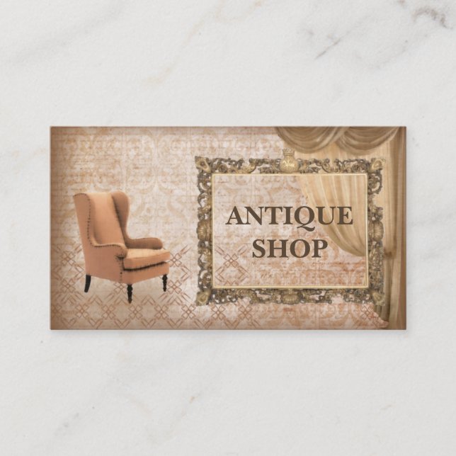 Antique Shop Classic Frame Business Card (Front)