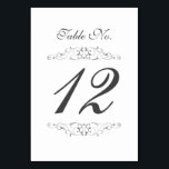 Antique Silver Flourish Wedding Table Number Card<br><div class="desc">Elegant silver flourish design. Matching invitation,  rsvp cards,  postage stamps and more in the Little Bayleigh Store.</div>