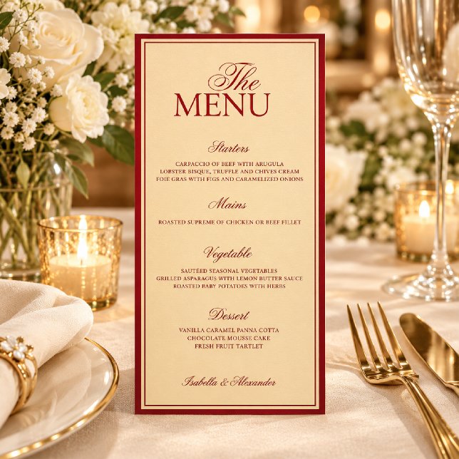 Antique silver wedding menu card template (Creator Uploaded)