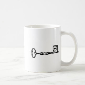 Antique skeleton key engraving coffee mug