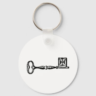 Antique skeleton key engraving key ring