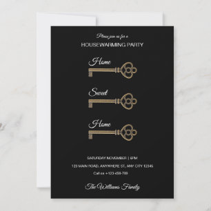 Antique Skeleton Key Housewarming Invitation