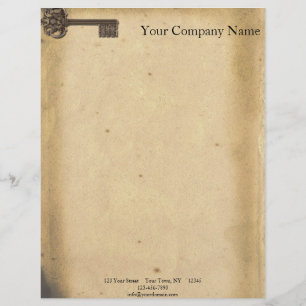 Antique Skeleton Key Letterhead Design