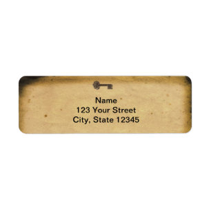 Antique Skeleton Key Return Address Label
