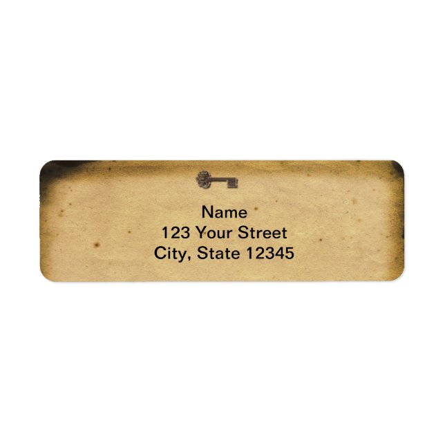 Antique Skeleton Key Return Address Label (Front)