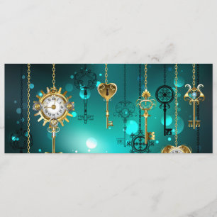 Antique Skeleton Keys on Green Background Program