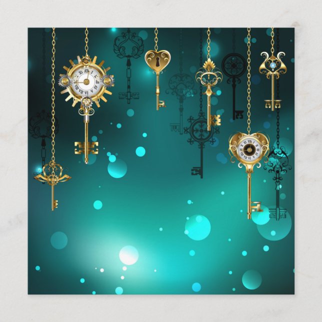 Antique Skeleton Keys on Green Background Program (Front)