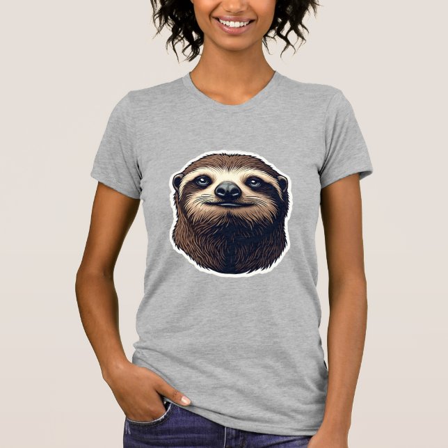 Antique Sloth Illustration Vintage Tee (2) (Front)