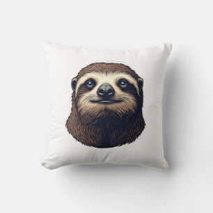 Antique Sloth Illustration Vintage Tee (2) Cushion