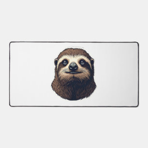 Antique Sloth Illustration Vintage Tee (2) Desk Mat