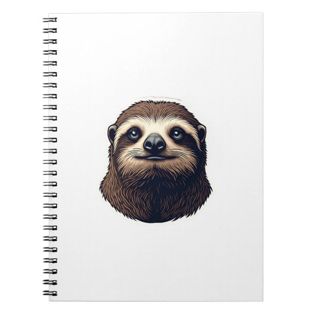 Antique Sloth Illustration Vintage Tee (2) Notebook (Front)