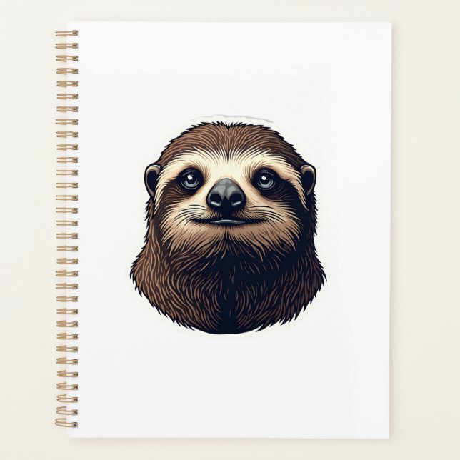 Antique Sloth Illustration Vintage Tee (2) Planner (Front)