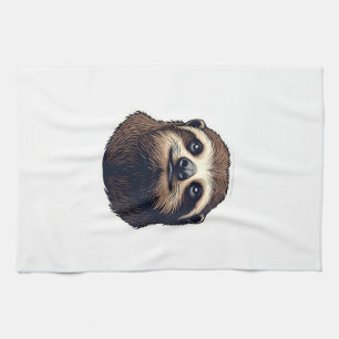Antique Sloth Illustration Vintage Tee (2) Tea Towel