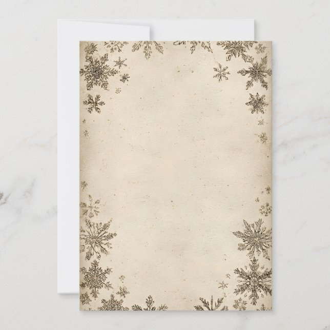 Antique Snowflake Invitation Background | Vintage  (Front)