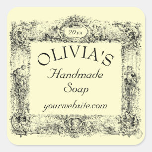 Antique Soap Template Square Sticker
