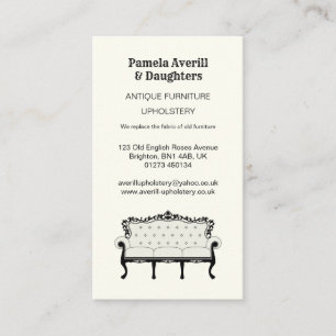 Antique Sofa, Vintage Upholstery Business Card