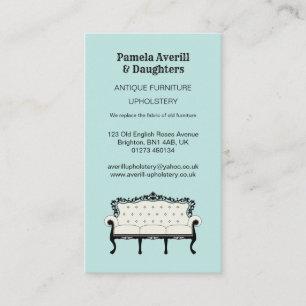 Antique Sofa, Vintage Upholstery Business Card