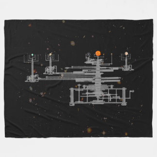 Antique Solar System Orrery Planetary in Space Fleece Blanket