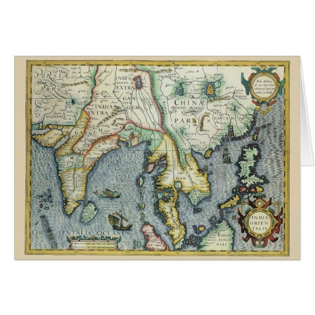 Antique Southeast Asian Map by Mercator / Hondius (Front Horizontal)