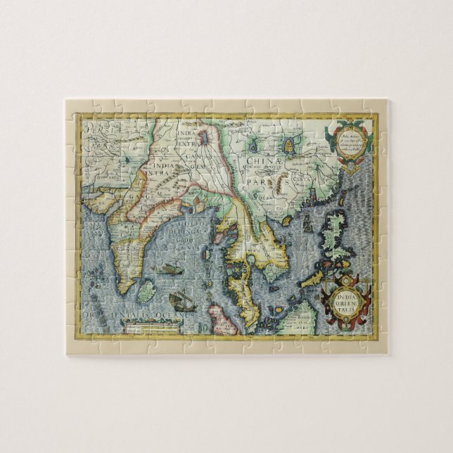 Antique Southeast Asian Map by Mercator / Hondius Jigsaw Puzzle (Horizontal)