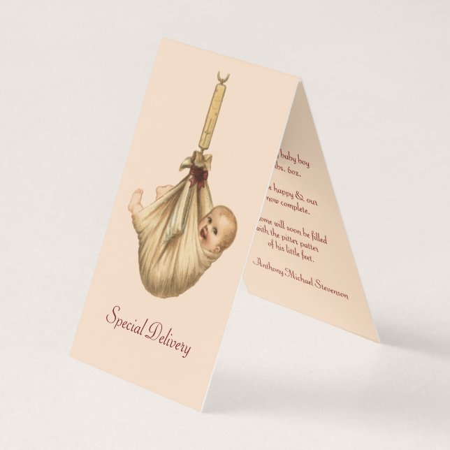 Antique"Special Delivery" Birth Announcement (Front)