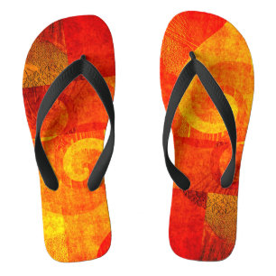 Antique spirals grunge - orange red thongs