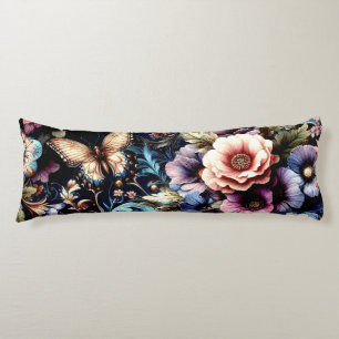 Antique Spring Flowers and Butterflies Body Cushion