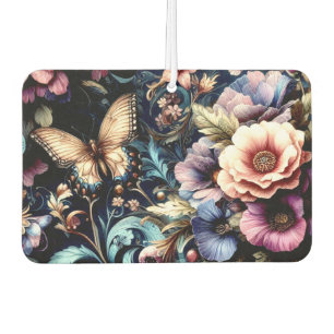 Antique Spring Flowers and Butterflies Car Air Freshener