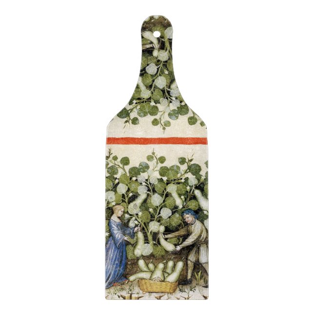 ANTIQUE SQUASH  HARVEST Floral Mediaeval Miniature Cutting Board (Front)