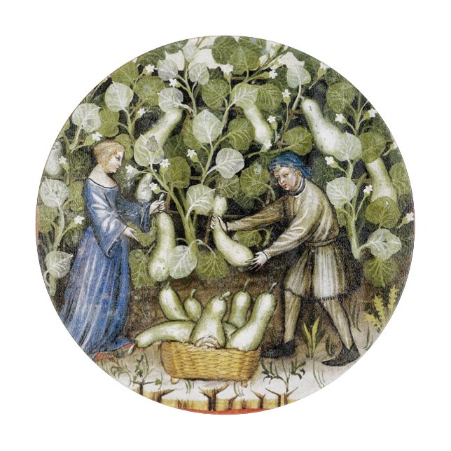 ANTIQUE SQUASH  HARVEST Mediaeval Miniature Cuttin Cutting Board (Front)