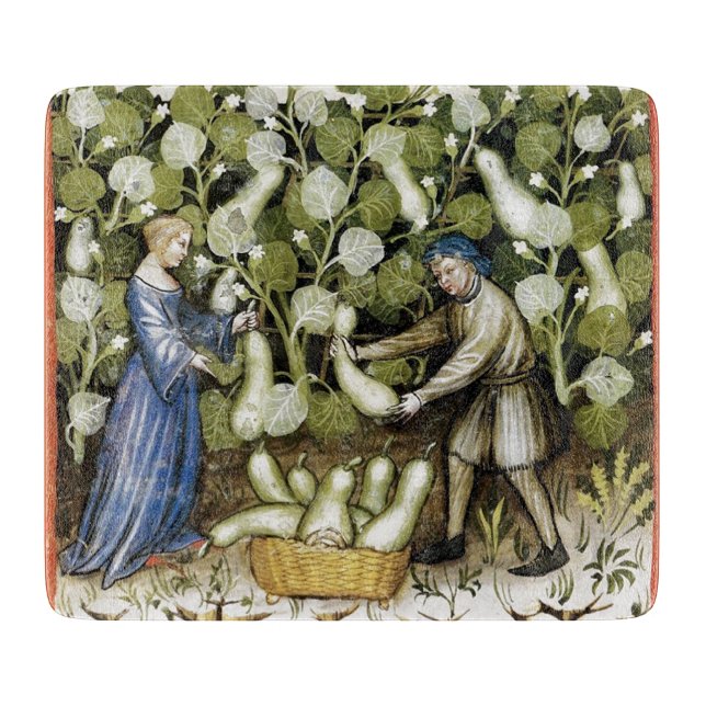 ANTIQUE SQUASH  HARVEST Mediaeval Miniature Cutting Board (Front)