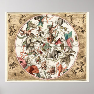 ANTIQUE STAR MAP POSTER