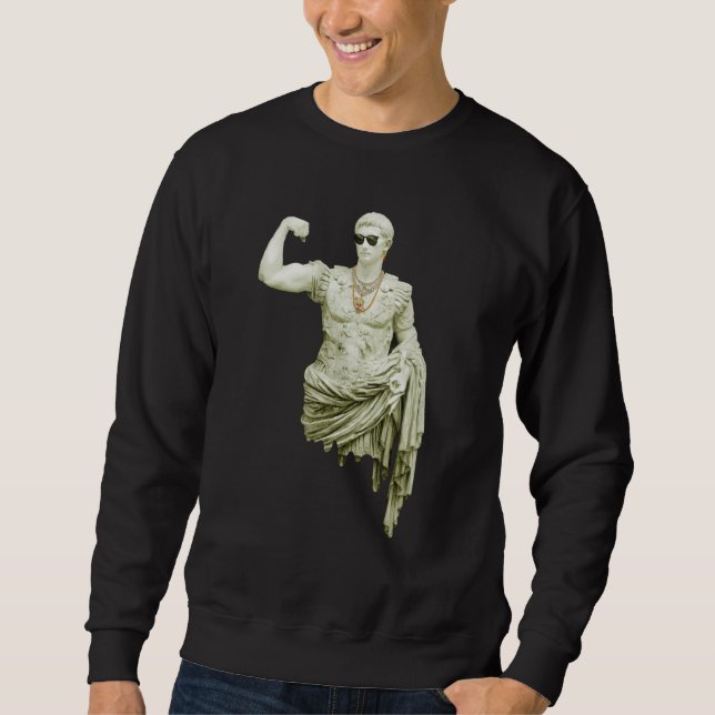 Antique Statue Drip Iced Out Flex Drippy Gold Chai Sweatshirt (Front)