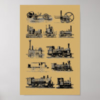 Antique Steam Engine Locomotive "Steampunk" Art