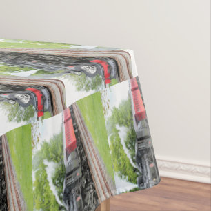 Antique Steam Engine Train Tablecloth