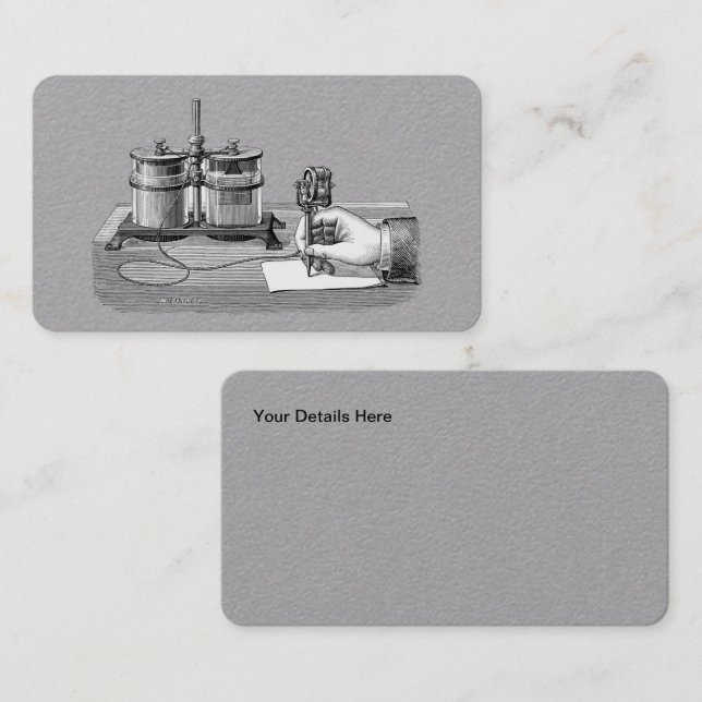 Antique Steampunk Writer Edison Business Card (Front/Back)