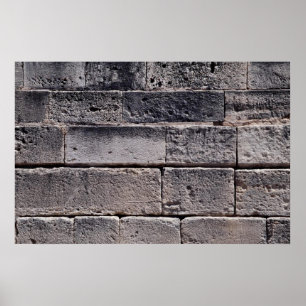 Antique stone wall, Phaistos, Crete, Greece Poster