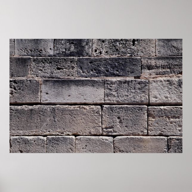 Antique stone wall, Phaistos, Crete, Greece Poster (Front)