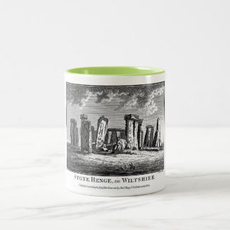 Antique Stonehenge woodcut Stone Circle Engraving Two-Tone Coffee Mug