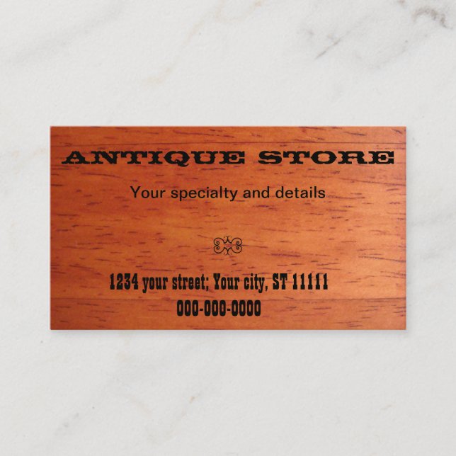 Antique Store Business Card (Front)