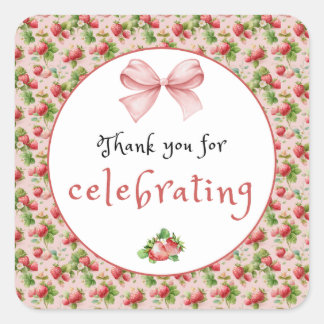 Antique Strawberry Thank You Sticker