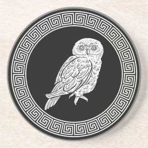 Antique Style Ancient Greek Owl Coaster