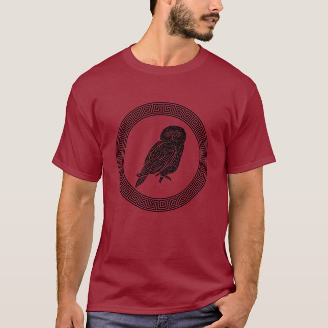Antique Style Ancient Greek Owl T-Shirt (Front)